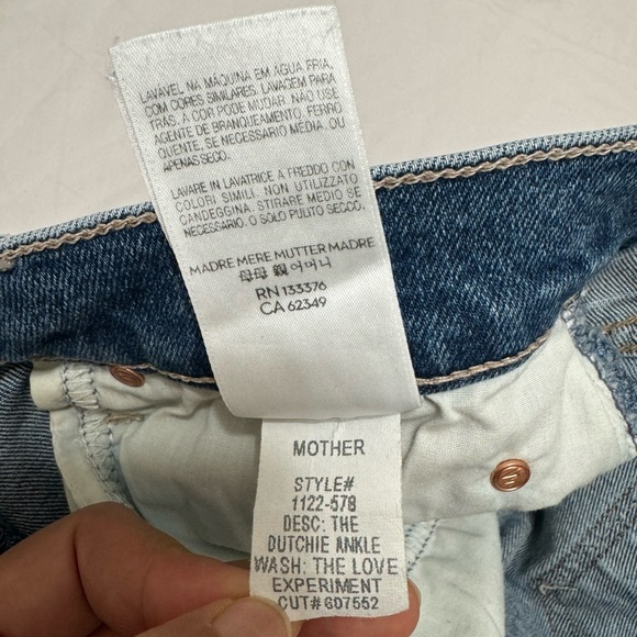 Mother The Dutchie Ankle Jeans, Size 25 - Picture 12 of 14